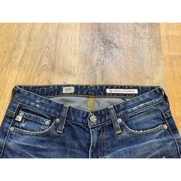 Y2K Adriano Goldschmied Angel Low Rise Boot Cut Denim Jeans Distressed Blue Wash - Picture 3 of 7